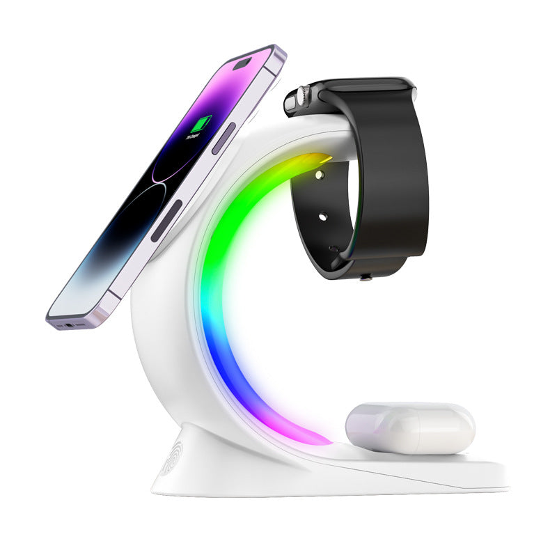 4-in-1 Magnetic Wireless Charging Station with RGB Light
