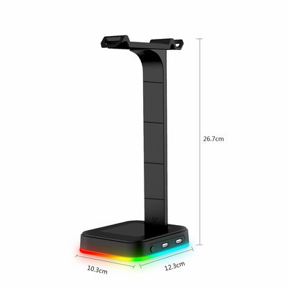 RGB Gaming Headphone Stand with USB Ports